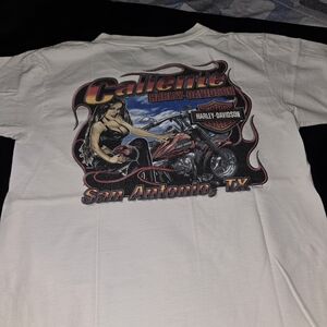 Harley-Davidson Orange and White Short Sleeve Tee